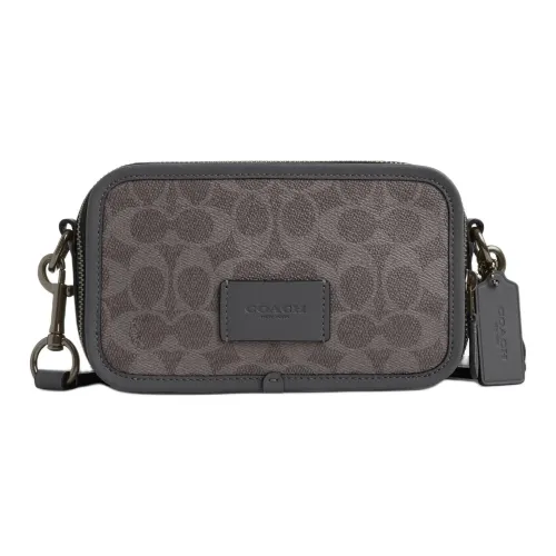 COACH Wyatt Искусственная кожа с коровьей кожей Camera Сумка Сумка через плечо Маленькая Унисекс Серый