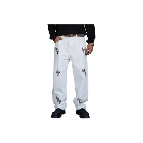 ZHANDASHUAI Белый Унисекс Джинсы