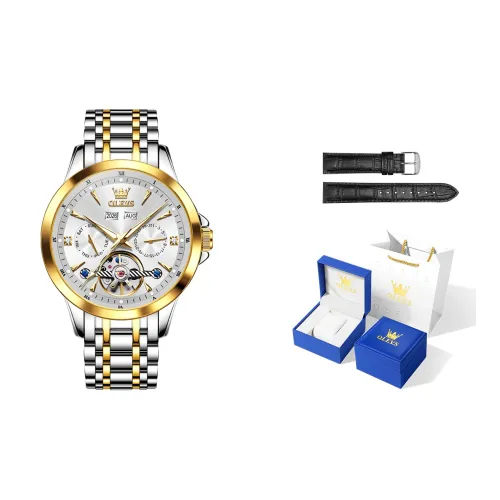 OLEVS Play The Cool Series Механический механизм ремешок из нержавеющей стали черный циферблат мужские часы