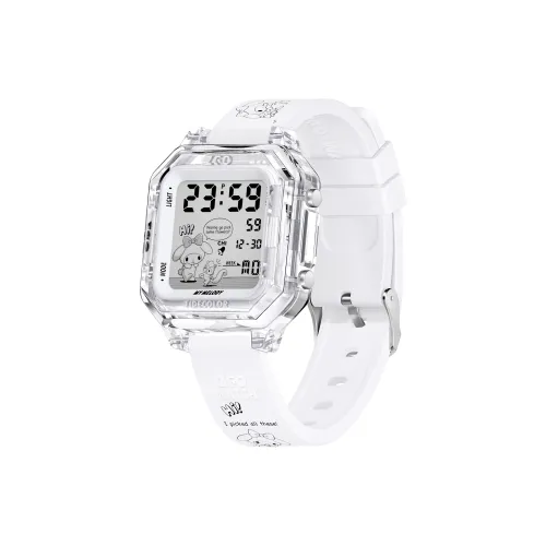 Zgo Sanrio Melodi Electronic Механизм Силиконовый ремешок Часы Женские Белый циферблат