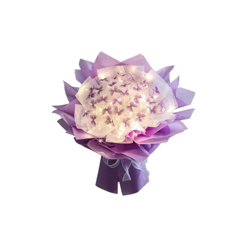 JIHUIMAO DIY Фиолетовая бабочка Букет DIY Игрушки