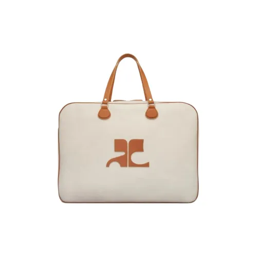 COURREGES Хлопок Одно плечо Сумка Женская Белая и Светло-Коричневая