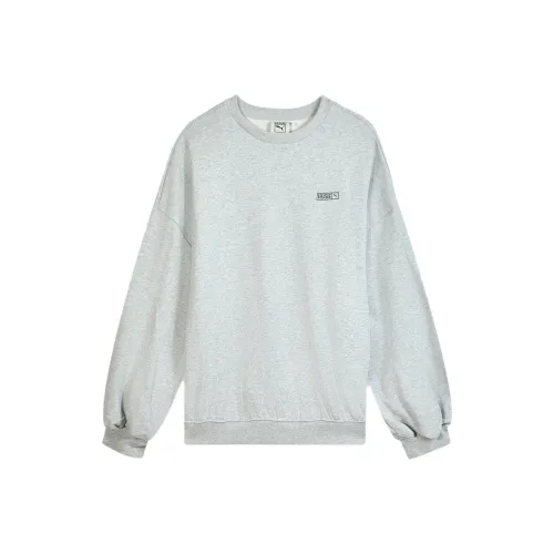 PUMA x Розовый Маленький Логотип Тонкий Свитшот Unisex Light Серый