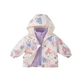 Белый с фиолетовыми цветами