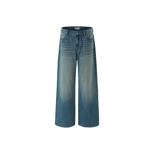 XIACENGJICHU Винтажные синие унисекс джинсы