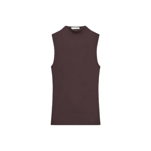 ZARA Женские майки темно-красного цвета