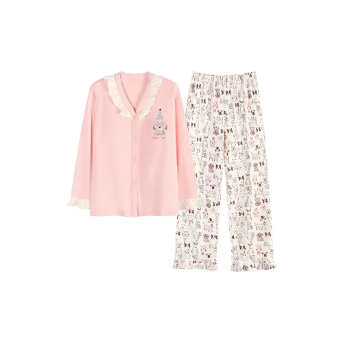 XIAFENYAN Розовый Женский Пижамный Комплект