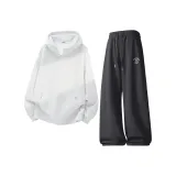 Белый, серый, вереск (Ma трава, линия, кошка, логотип на груди) + темно-серый (Ma трава, линия, кошка, логотип на брюках)