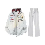 Белый и серый топ + серые штаны фотиния