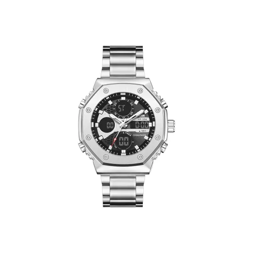 LIBER AEDON Наручные часы Кварцевый механизм Ремешок из нержавеющей стали Черный циферблат Мужские часы