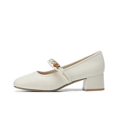 FIVE PLUS Грубый каблук Туфли Мэри Джейн 4CM Женские