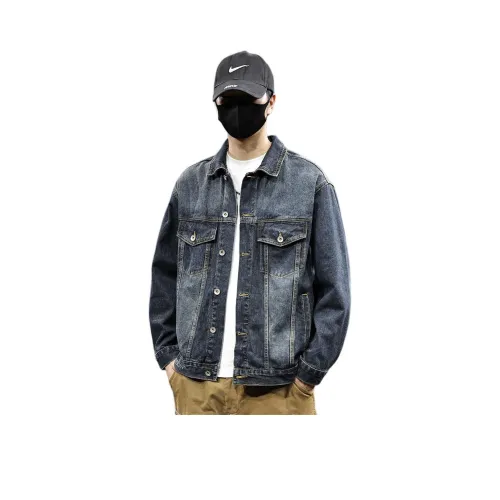 Tonlion Синий Серый Унисекс Джинсовые Куртки