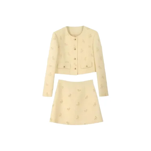 JOSR Бежевый Желтый Женские Комплекты с Юбкой