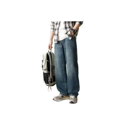 Hansca Драпированные Удобные Джинсы Мужские Свободного кроя