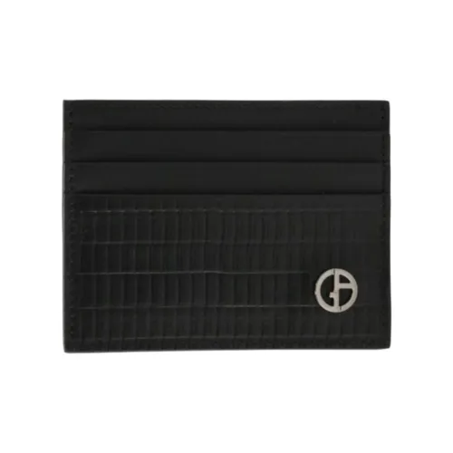ARMANI Men's Calfskin Card Holder Black