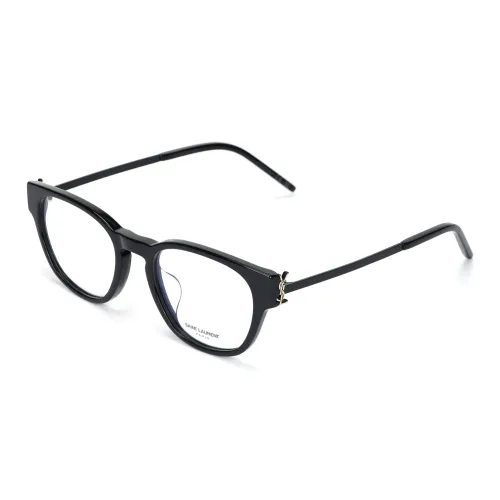 SAINT LAURENT Capsule Пластиковая оправа Кошачий глаз Оправы для очков Унисекс Черный Золото Логотип
