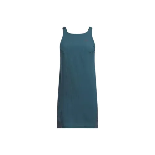 Adidas RUN Icons 3 Stripes Лето Платье Slip Платье Женские Циановый