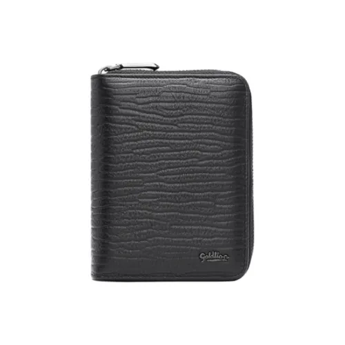 GOLDLION Коровья кожа Держатель для карт Мужской Черный