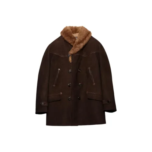 PRADA Темно-коричневый Мужской пуховик