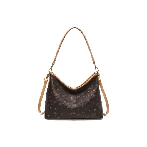 15 MINS PVC Тоут Сумка Сумка для покупок Сумка на плечо Женская Кофейная