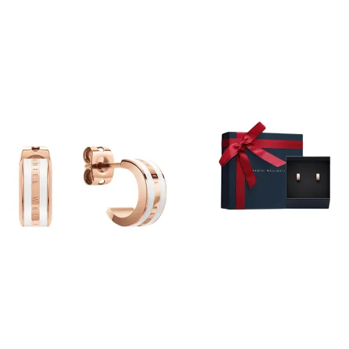 Daniel Wellington Alloy Stud Earrings Women's Porcelain White