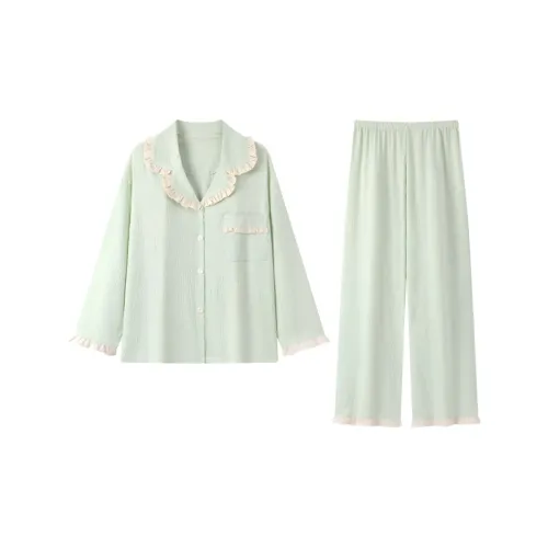 QIAOYUN Зеленый Женский Пижамный Комплект
