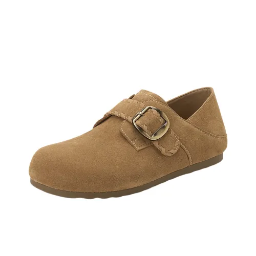 JOSINY 2025 Весна-осень Slip On Lazy Обувь без подкладки Плоская подошва Маленькие Кожаные туфли Женские