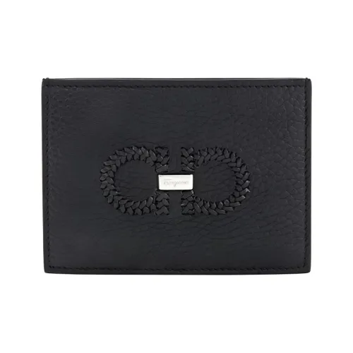 Ferragamo Коровья кожа Держатель для карт Унисекс Черный