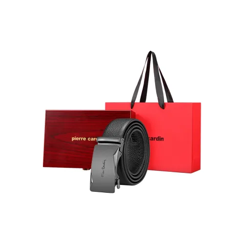 PIERRE CARDIN Ремни из крупнозернистой текстуры коровьей кожи Мужской Черный 3,45CM