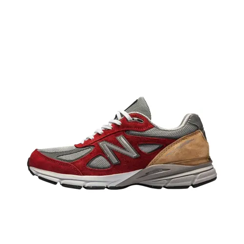 New Balance NB 990 V4 Беговые кроссовки Мужские Красно-серые