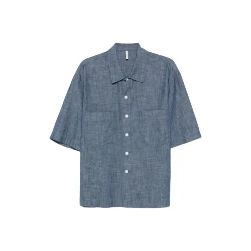 Sunflower Blue Men's Shirts Подсолнух Синий Мужские Рубашки
