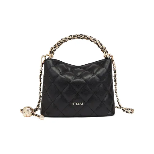 ST SAT Сумка через плечо из коровьей кожи женская черная белая