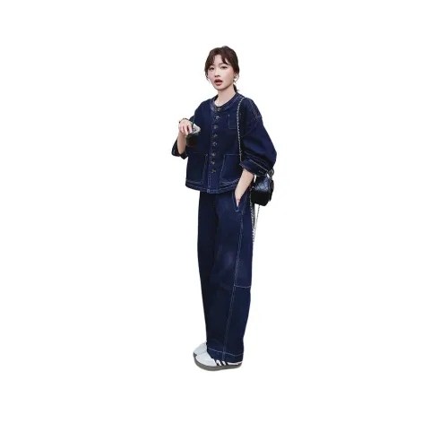 MEXICAN Темно-синий Синий Женские Повседневные Костюмы