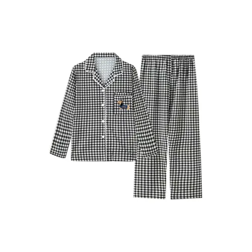 MEIJIAO Черная клетка Такса [Комплекты одежды] Женские пижамные комплекты
