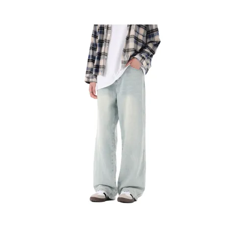 FAIRWHALE Светло-зеленые унисекс джинсы