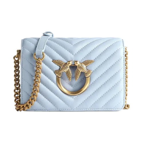 PINKO Puff Овчина Swallow Сумка Сумки через плечо Сумка на плечо Женская Синяя