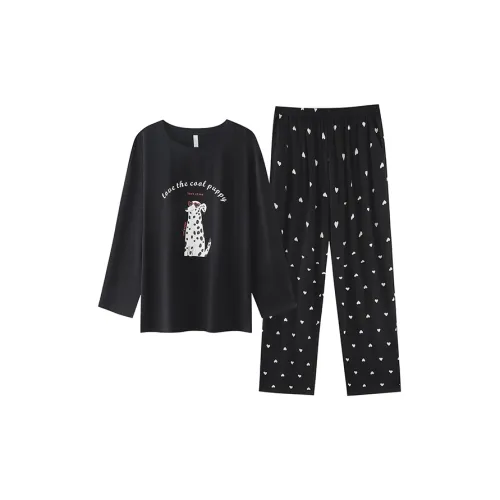 Qin Jing Черный мужской комплект пижам