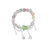 Браслет с бусинами "Радуга Звезда и Луна" с кисточкой