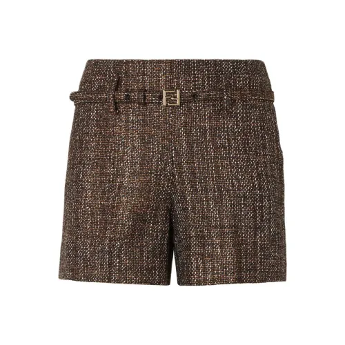 FENDI Коричневые Повседневные Шорты для Женщин