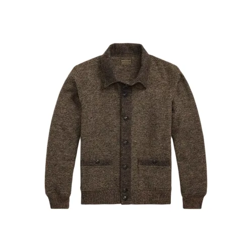 Double RL Темно-коричневые мужские свитеры