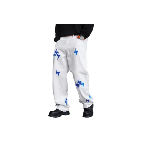 ZHANDASHUAI Белый Унисекс Джинсы