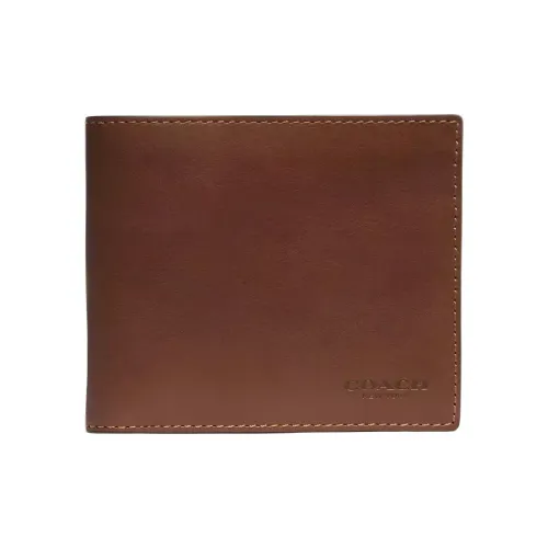 COACH Кошелек Billfold Телячья кожа Wallet Мужской Saddle