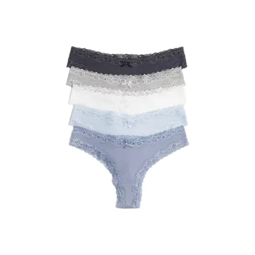 H M 5 пачек Серый Синий + Светло-Синий + Белый + Светло-Серый + Темно-Серый Женские трусики-бикини