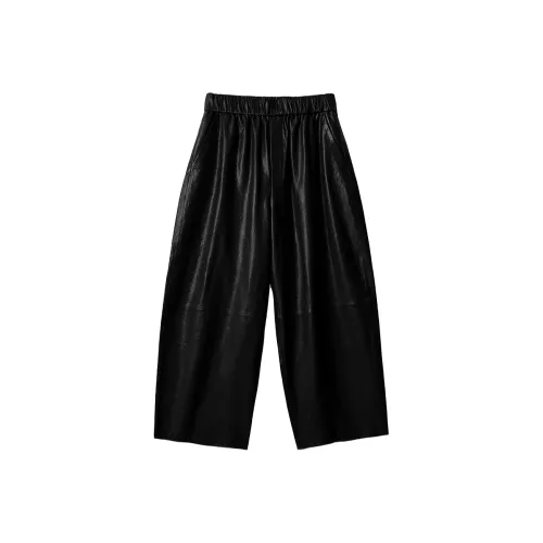 LIBOSHU Черные Женские Кожаные Штаны