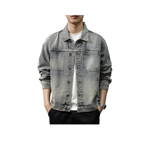 QIANJINNIU Синий Мужской Джинсовые куртки