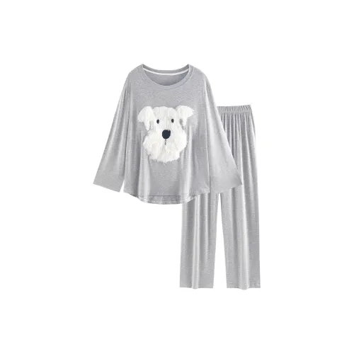 QIANSHENG Средне-серый Собака Женские Пижамные комплекты
