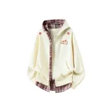 Светлый абрикос / розовый в клетку