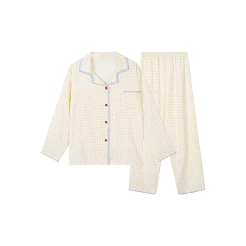 MIMOSA CHUR Синий Комбинированный Клетчатый Женские Пижамные комплекты