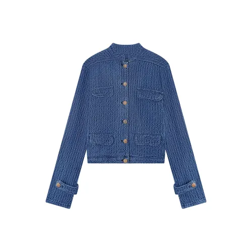 MUQINGQING Джинсовый синий Женские Куртки