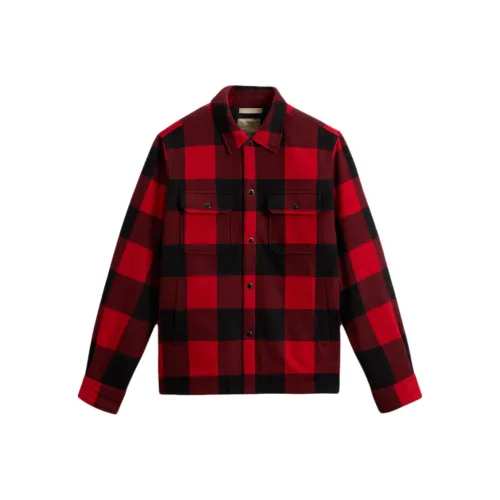 WOOLRICH Черный Красный Мужской Пуховик